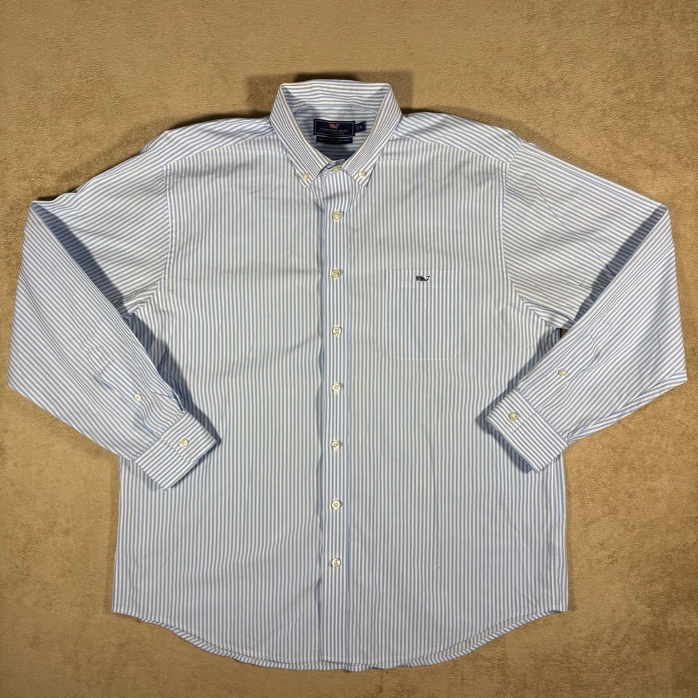 Vineyard Vines Classic‎ Fit Tucker Shirt X-Large Blue/White Stripe Long Sleeve